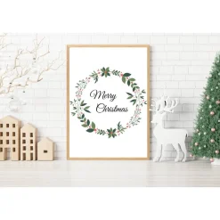 Poster KRANZ Adventskranz Weihnachtsgeschenk Merry Christmas Frohe Weihnachten Geschenk Familie Weihnachtsdeko Geschenk