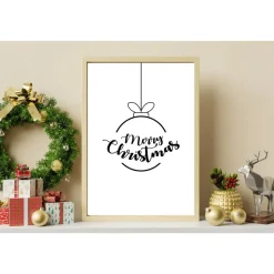 Poster KUGEL MERRY CHRISTMAS Weihnachtsgeschenk Frohe Weihnachten Geschenk Familie Weihnachtsdeko Weihnachtliche Advent