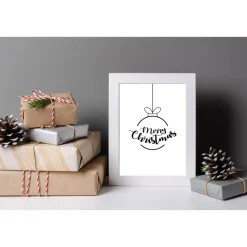 Poster KUGEL MERRY CHRISTMAS Weihnachtsgeschenk Frohe Weihnachten Geschenk Familie Weihnachtsdeko Weihnachtliche Advent