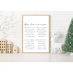 Poster MORGEN KINDER WIRDS was geben | Weihnachtslied | Weihnachtsgeschenk | Merry Christmas | Frohe Weihnachten | Gesch