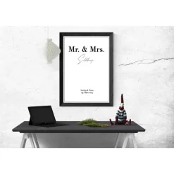 Poster MR & MRS mit Namen, Datum, und Ort | Personalisiert | Hochzeitsgeschenk | Geschenk Brautpaar | Sie Ihn | Hochzeit