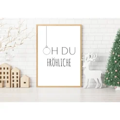 Poster OH DU FRÖHLICHE | Weihnachtslied | Weihnachtsgeschenk | Merry Christmas | Frohe Weihnachten | Geschenk Familie |