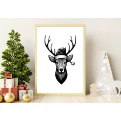 Poster RENTIER Weihnachtsmütze Weihnachtsgeschenk Merry Christmas Frohe Weihnachten Geschenk Familie Weihnachtsdeko