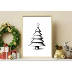 Poster WEIHNACHTSBAUM Weihnachtsgeschenk Frohe Weihnachten Geschenk Familie Weihnachtsdeko Weihnachtliche Wandkunst xmas