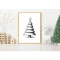 Poster WEIHNACHTSBAUM Weihnachtsgeschenk Frohe Weihnachten Geschenk Familie Weihnachtsdeko Weihnachtliche Wandkunst xmas