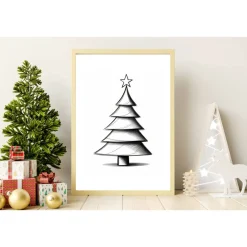 Poster WEIHNACHTSBAUM Weihnachtsgeschenk Frohe Weihnachten Geschenk Familie Weihnachtsdeko Weihnachtliche Wandkunst xmas