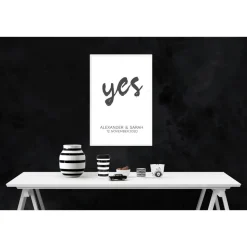 Poster YES mit Namen und Hochzeitstag | Personalisiert | Hochzeitsgeschenk | Hochzeit | Brautpaar | Namen | Digitaldruck