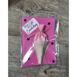 Postkarte * einfach * Alles Gute zur Einschulung * 10 cm x 14,5 cm * Schultüte Pink