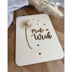 Postkarte aus Holz / Grußkarte / Holzkarte / Geldgeschenk / Wunscherfüller Geburtstagskarte Make a Wish