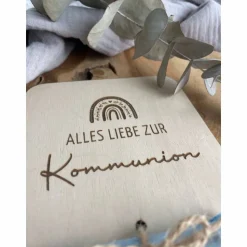 Postkarte aus Holz / Grußkarte / Holzkarte / Geldgeschenk / Geschenk zur Kommunion