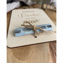 Postkarte aus Holz / Grußkarte / Holzkarte / Geldgeschenk / Geschenk zur Kommunion