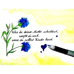 Postkarte DIN A6 - Was du deiner Mutter schuldest