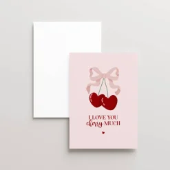 Postkarte *I love you cherry much* / Geschenkkarte für Valentinstag und Geburtstag