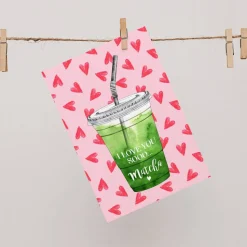 Postkarte *I love you so Matcha* / Geschenkkarte für Valentinstag und Geburtstag