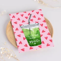 Postkarte *I love you so Matcha* / Geschenkkarte für Valentinstag und Geburtstag