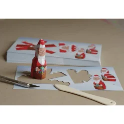 Postkarte Weihnachtsmann zum Selberbauen. Bastelbogen Nikolaus als Flyer von Paperwolf, DIY 210x105mm