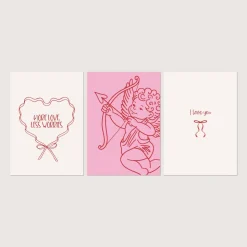 Postkarten Set *Cupid* / 3 Geschenkkarten für Valentinstag