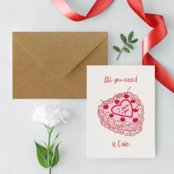 Postkarten Set *Love & Cake* / 3 Geschenkkarten für Valentinstag