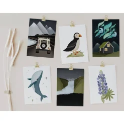 Postkarten-Set Island A6 Reisekarten Skandinavien - Nordlichter Karte Reise - Geschenkverpackung Reise - Postkartenset I