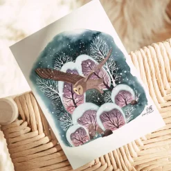 Postkarten-Set Wintermärchen | Magischer Winterzauber in Aquarell