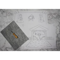 Prickel-Vorlagen-Set „Weihnachtskrippe“ inkl. Zubehör