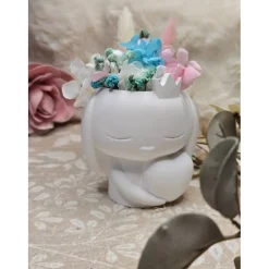 Prinzessin Hoppel – handgefertigte Raysin Figur mit Trockenblumen