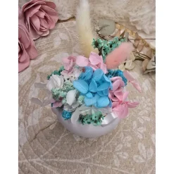 Prinzessin Hoppel – handgefertigte Raysin Figur mit Trockenblumen