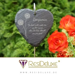 Pusteblume Schieferstecker Andenken Schiefer Trauergeschenk Grabschmuck Grabstecker Gravur Grabdeko Beerdigung