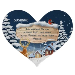 Puzzle Weihnachten mit Text als Gutschein Einladung Gruß