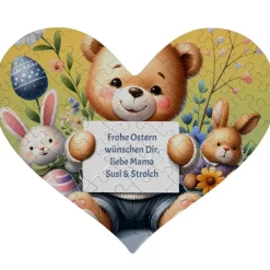 Puzzle zu Ostern mit eigenem Text als Einladung Gutschein Grußkarte