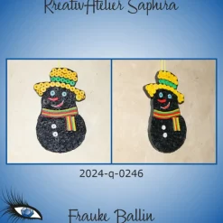 ►2024-q-0246◄ Dunkler Schneemann mit gelbem Hut