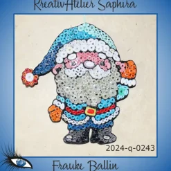 ►2024-q-0243◄ kleines Weihnachtsmännlein mit blauer Mütze 2