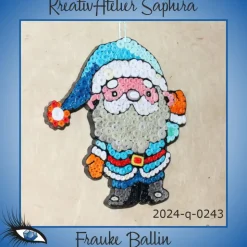 ►2024-q-0243◄ kleines Weihnachtsmännlein mit blauer Mütze 2