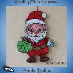 ►2024-q-0182◄ kleines Weihnachtsmännlein mit grünem Geschenk