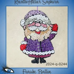 ►2024-q-0244◄ kleines Weihnachtsmännlein mit Violetter Mütze 2