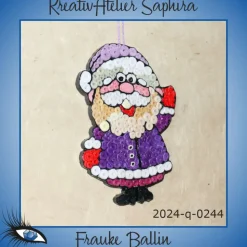 ►2024-q-0244◄ kleines Weihnachtsmännlein mit Violetter Mütze 2