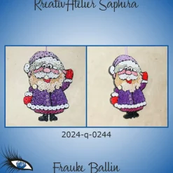 ►2024-q-0244◄ kleines Weihnachtsmännlein mit Violetter Mütze 2