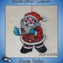 ►2024-q-0189◄ Weihnachtsmännlein mit blauen Handschuhen