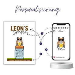 QR-Code Sparbuch Hamster | Geldgeschenk zum Ausdrucken | Last Minute DIY Geschenk | Digitaler Download PNG