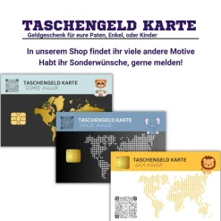 QrCode Taschengeldkarte | Personalisiertes Geldgeschenk | Boss Teddy