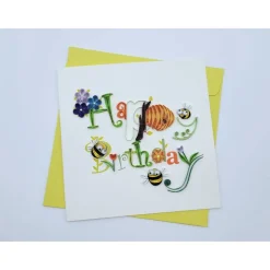 Quilling Grußkarte Geburtstag Happy Birthday Bienen