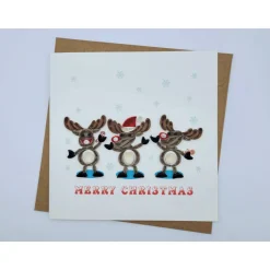 Quilling Weihnachtskarte Rentiere