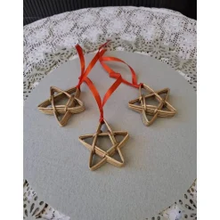 Rattan/Peddigrohr Weihnachtsstern,  Weihnachtsdeko, Baumschmuck