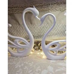 Raysin Schwäne 2er-Set – Handgefertigte Gießkeramik als Hochzeitsgeschenk & Dekoration
