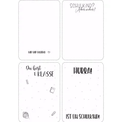 Reflektierender Anhänger für Kinder, Reflektor & Geschenkidee für Schulkinder, Einschulung, Schultüte mit Karte