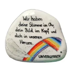 Regenbogen - Im Herzen bei dir - Ein einzigartiger, individueller Trauerstein