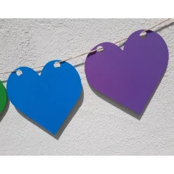 Regenbogen Girlande Wimpelkette CSD Rainbow Pride lgbtq+ Herzen