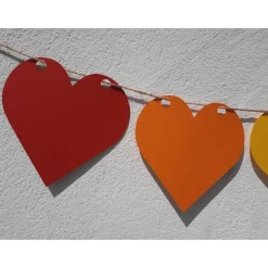 Regenbogen Girlande Wimpelkette CSD Rainbow Pride lgbtq+ Herzen