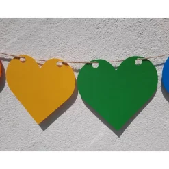 Regenbogen Girlande Wimpelkette CSD Rainbow Pride lgbtq+ Herzen