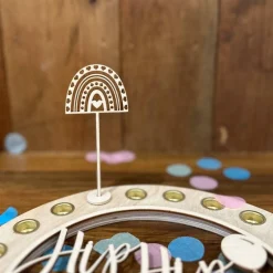 Regenbogen-Stecker aus Birkensperrholz – Zubehör für deinen Geburtstagskranz & kreative Dekoideen